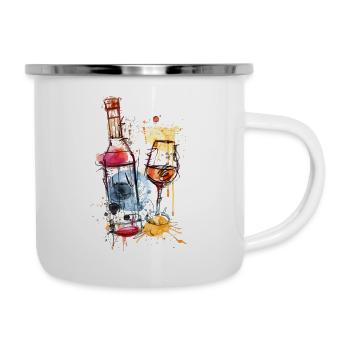 heure du vin - Tasse émaillée - blanc - Droite