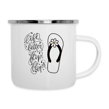 Flip Flops - Emaille-Tasse - Weiß - Rechts
