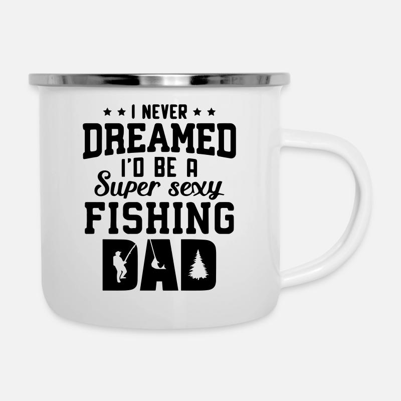 Papa pêcheur - Tasse émaillée - blanc