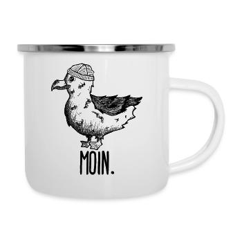 Möwe Moin - Emaille-Tasse - Weiß - Rechts