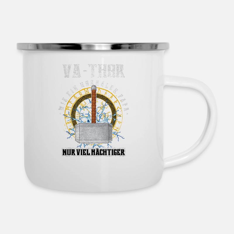 Va-Thor comme un père normal Seulement beaucoup de puissants - Tasse émaillée - blanc