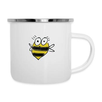 Dicke Hummel - Emaille-Tasse - Weiß - Rechts