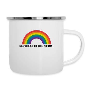 arc-en-ciel de fierté - Tasse émaillée - blanc - Droite