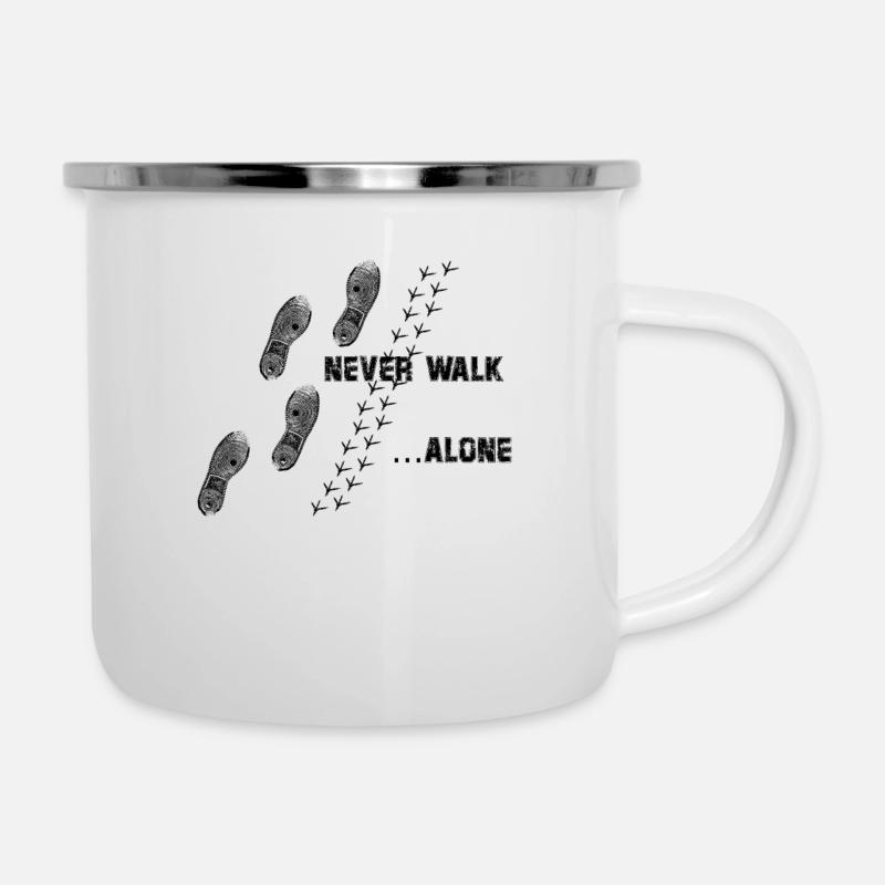 Never Walk Alone Budgie Chicken - Camper Mug - white