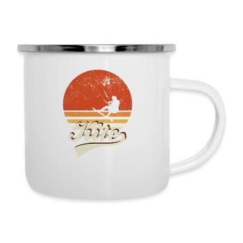 Kitesurf rétro - Tasse émaillée - blanc - Droite