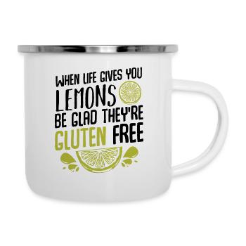 Fruit de citron - Tasse émaillée - blanc - Droite