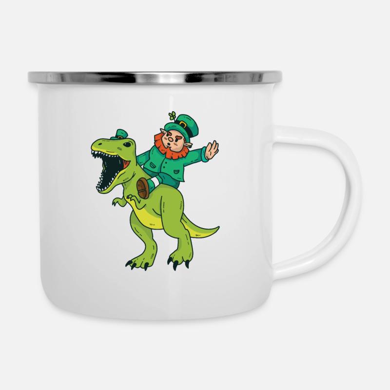 Dwarf rides Dino - Camper Mug - white