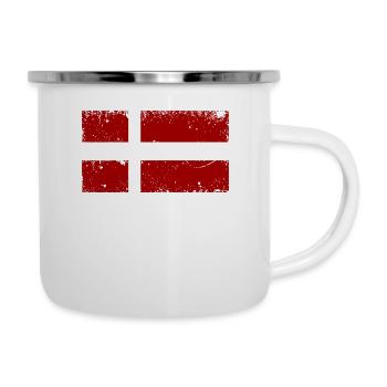 Denmark flag fisherman & Danish angler - Camper Mug - white - Right