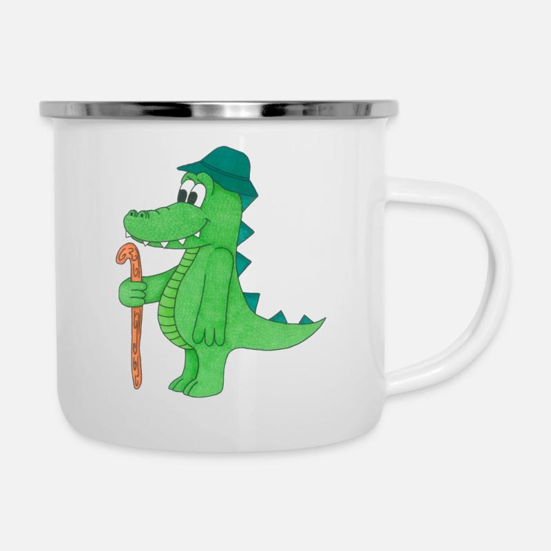 crocodile - Tasse émaillée - blanc