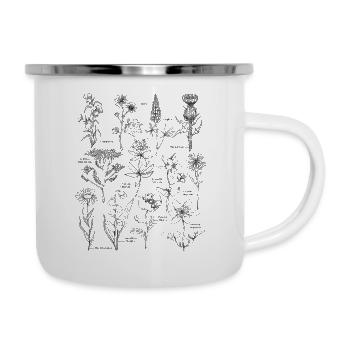 Blumen Wildblumen wilde Blumen - Emaille-Tasse - Weiß - Rechts