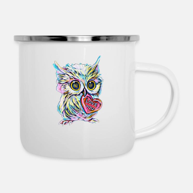 gufo - Tazza smaltata - bianco