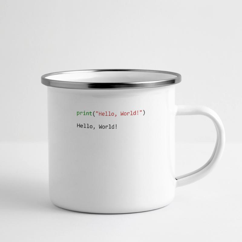 Programmeur de python cadeau Hello World Tasse émaillée