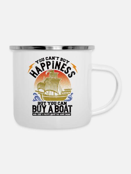 Boot - Kapitän - Bootsbesitzer - Emaille-Tasse - Weiß