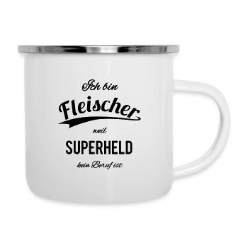 Fleischer - Emaille-Tasse - Weiß - Rechts