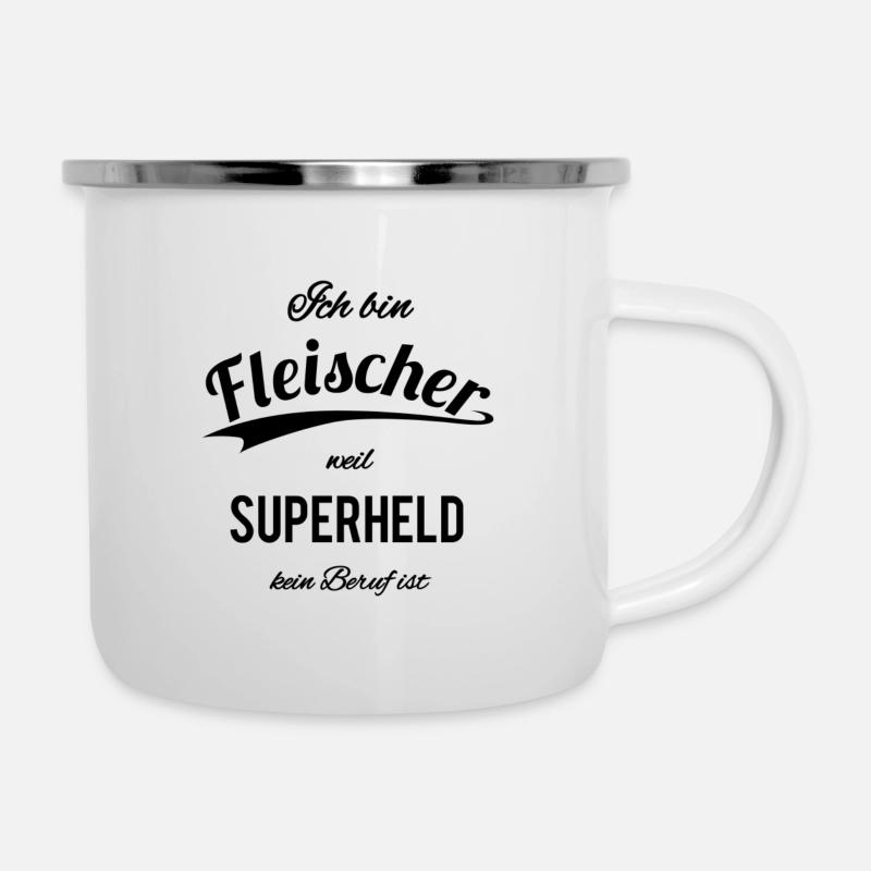 Fleischer - Emaille-Tasse - Weiß
