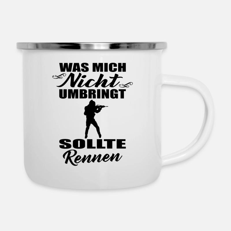 Bundeswehr Einsatz Spruch Feldjäger Gebirgsjäger - Emaille-Tasse - Weiß