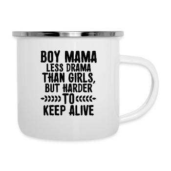 BOY MAMA MOINS DE DRAMA QUE LES FILLES - FÊTE DES MÈRES - Tasse émaillée - blanc - Droite