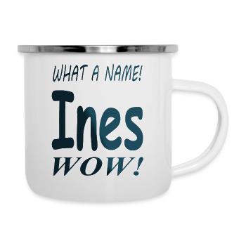 mon nom est Ines prénom nom de jeune fille présent - Tasse émaillée - blanc - Droite