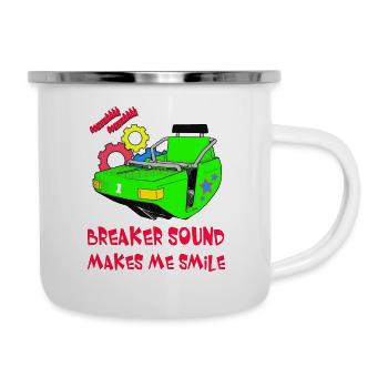 Breaker Sound Makes Me Smile red - Emaille-Tasse - Weiß - Rechts