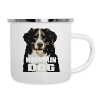 Chien de montagne bernois - Tasse émaillée - blanc - Droite