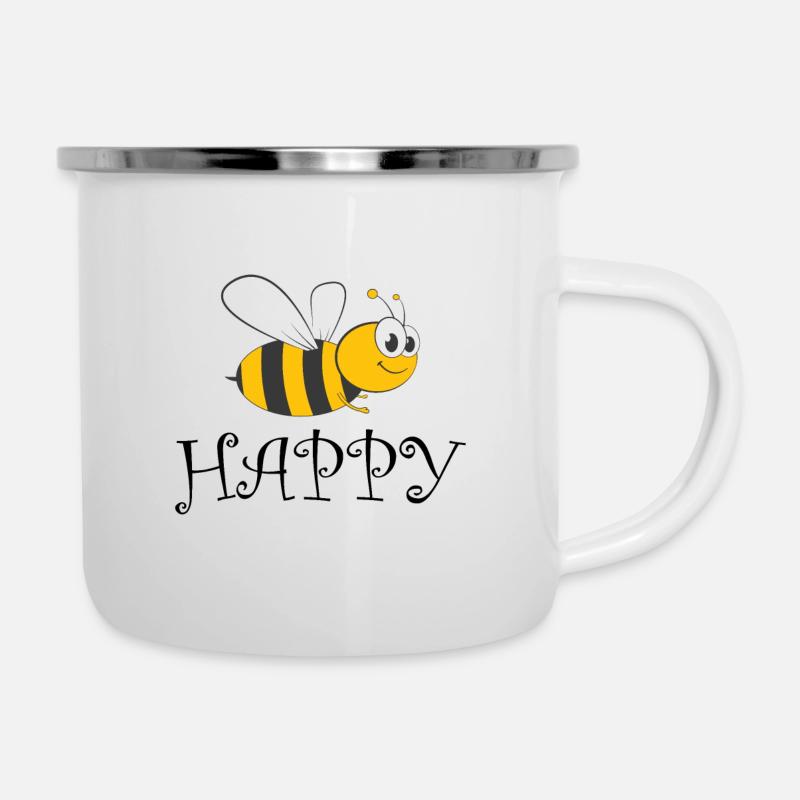 Abeille - Tasse émaillée - blanc