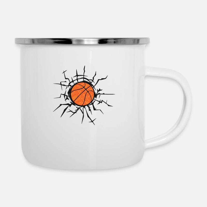 Basketball Kinder - Emaille-Tasse - Weiß