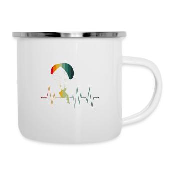 Cadeau de parapente parapente - Tasse émaillée - blanc - Droite
