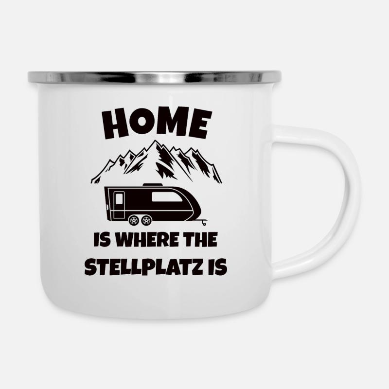 Stellplatz Camping Campingplatz - Emaille-Tasse - Weiß
