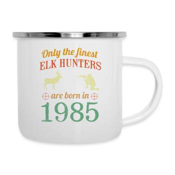 1985 Birthday Elk Hunting Shirt - 35th Birthday Sh - Camper Mug - white - Right