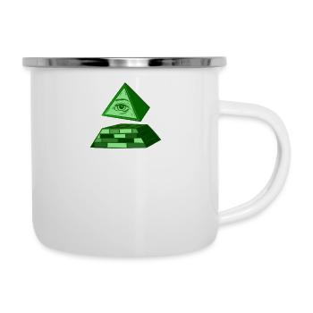 Théoriste du complot All Seeing Eye Illuminati - Tasse émaillée - blanc - Droite