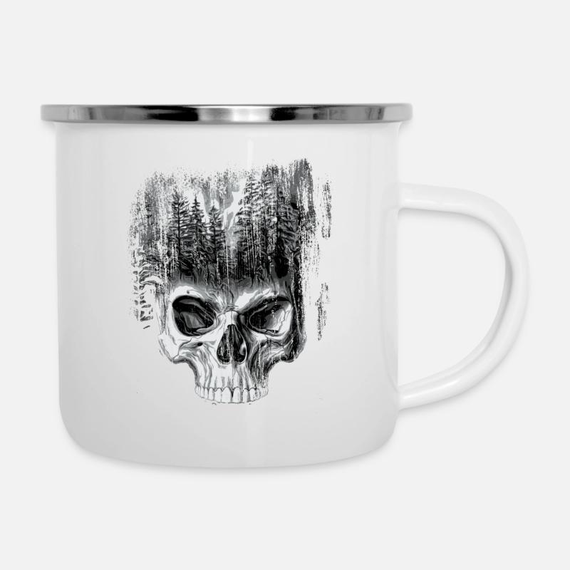 Skull forest - Camper Mug - white