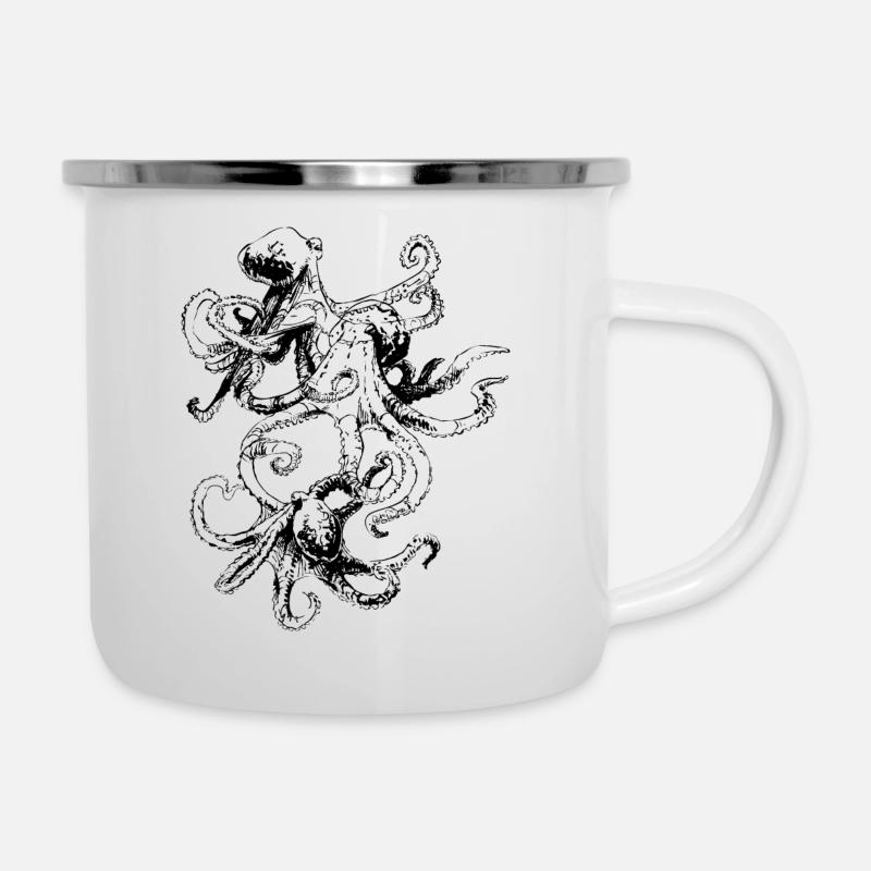 Octopus - Tasse émaillée - blanc