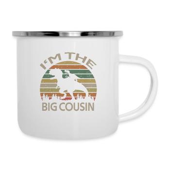 Vintage Big Cousin Of The Birthday Boy Dinosaur - Tasse émaillée - blanc - Droite