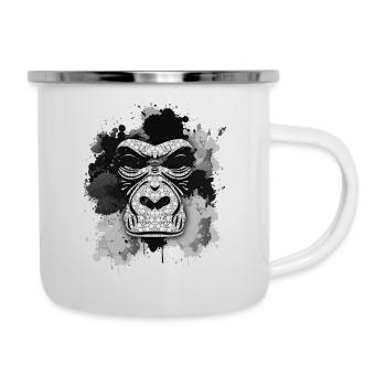 Gorilla - Emaille-Tasse - Weiß - Rechts