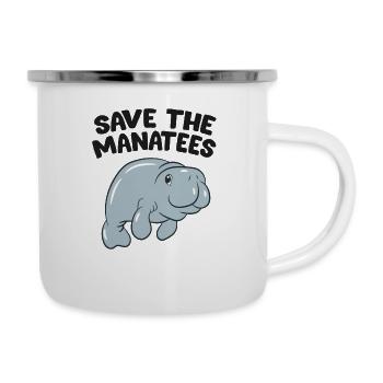 Save The Manatees Floats Potatoes Funny Manatee - Camper Mug - white - Right