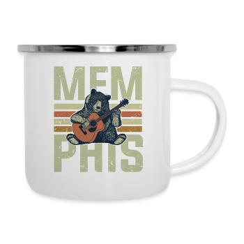 Musik aus Memphis, Musik aus Memphis liebt Blues - Emaille-Tasse - Weiß - Rechts