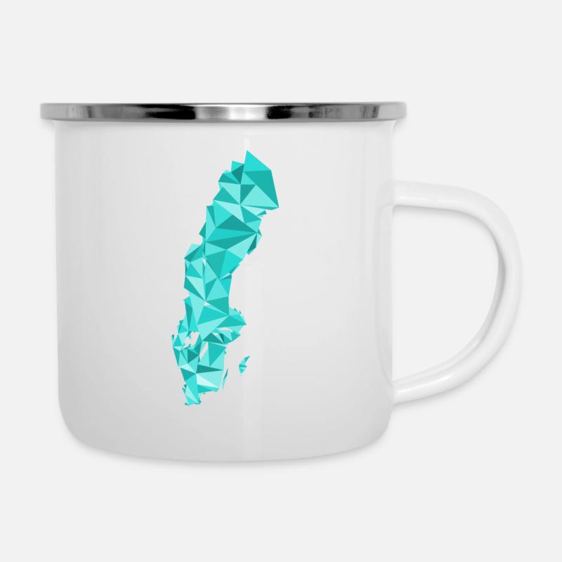 Sweden Map in Polygon Style - Scandinavia - Camper Mug - white
