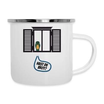Hast du Brot? - Emaille-Tasse - Weiß - Rechts
