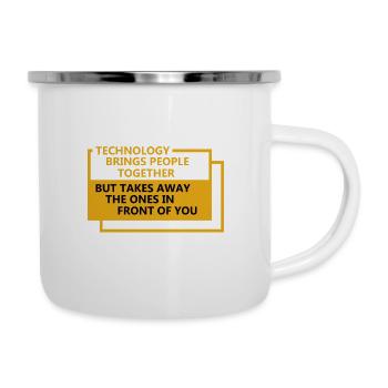 Smartphone Handy - Emaille-Tasse - Weiß - Rechts