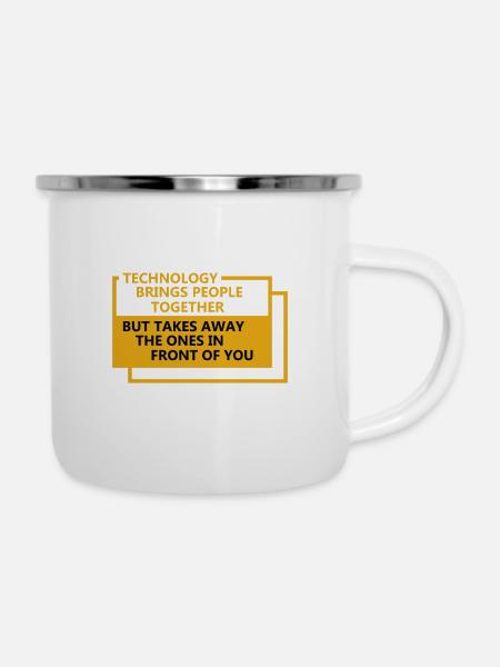Smartphone Handy - Emaille-Tasse - Weiß
