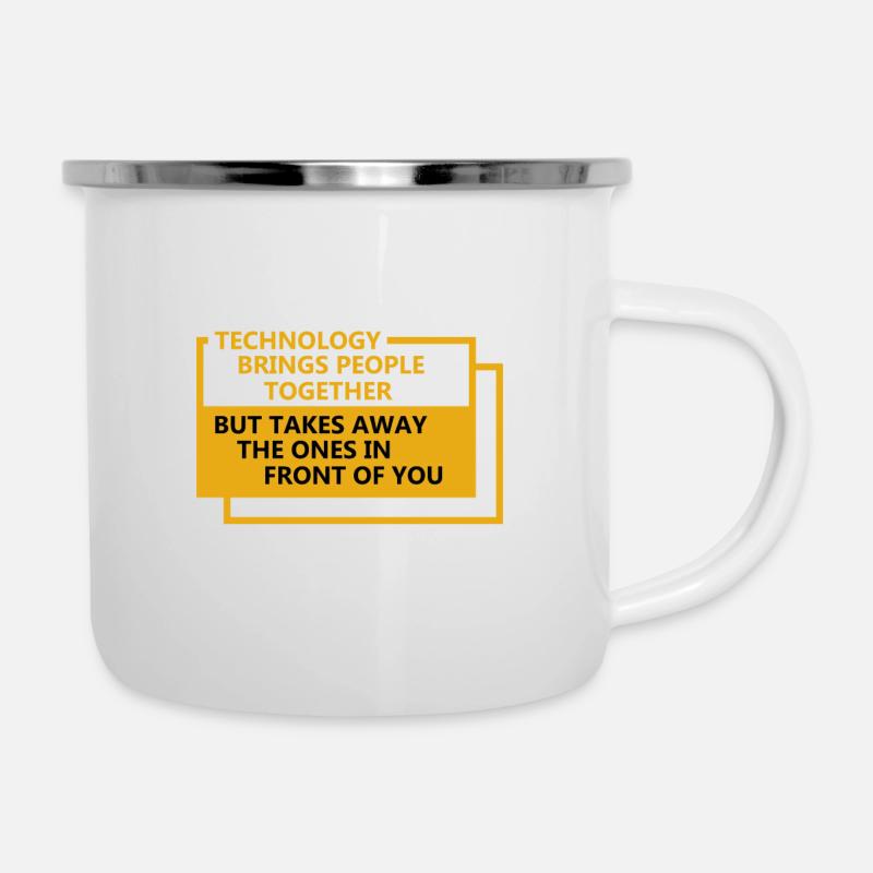 Smartphone Handy - Emaille-Tasse - Weiß