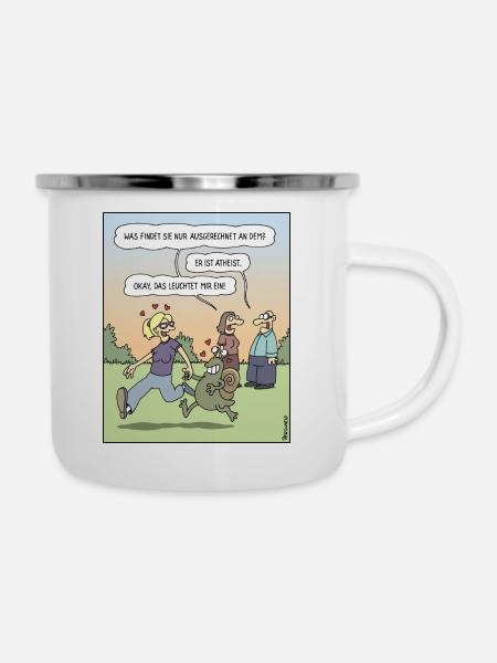 4253 WarumnichtmalmiteinemSchleimer? - Emaille-Tasse - Weiß