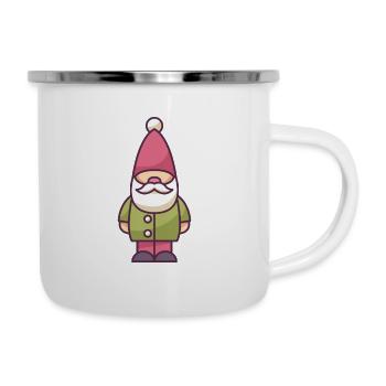 Gartenzwerg - Emaille-Tasse - Weiß - Rechts