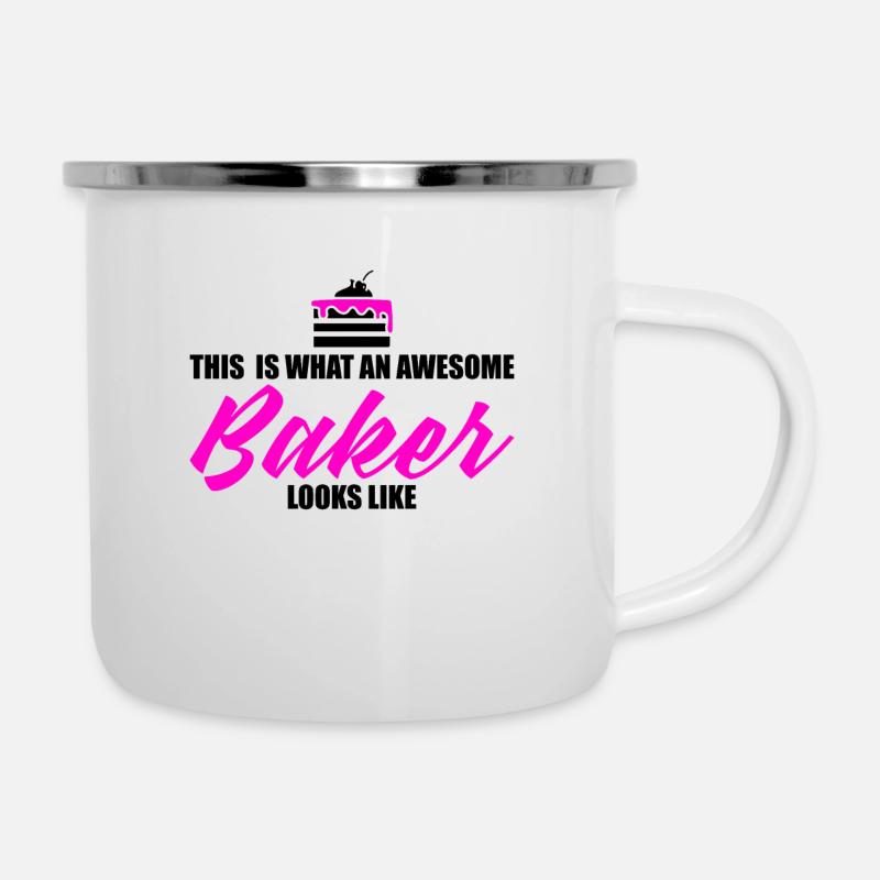 awesome baker - Tasse émaillée - blanc
