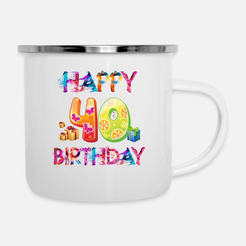 40e anniversaire - Tasse émaillée - blanc