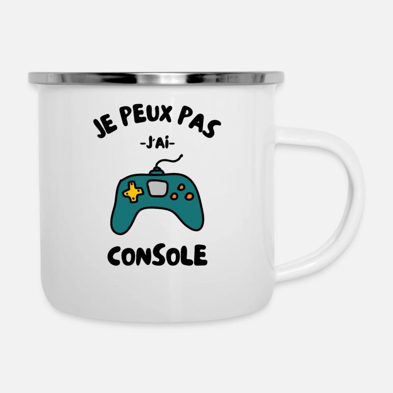 Je peux pas j'ai console - Tasse émaillée - blanc