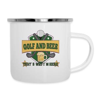 Golf Lustige Golfer Sprüche - Emaille-Tasse - Weiß - Rechts