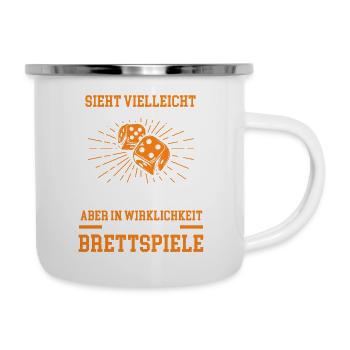 Brettspiele Fan - Emaille-Tasse - Weiß - Rechts