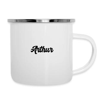 Arthur benutzerdefinierte Text Geburtstagsname - Emaille-Tasse - Weiß - Rechts