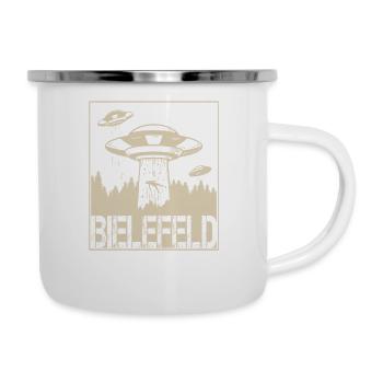 Bielefeld Verschwörung OWL Bielefeld Sprüche - Emaille-Tasse - Weiß - Rechts